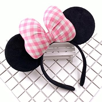 3D Mouse Sequin Ears Headband, Glitter Sequin Bow Hairbands Costume Headwear Hairs Accessories for Women Girls Kids(BlackBlue)