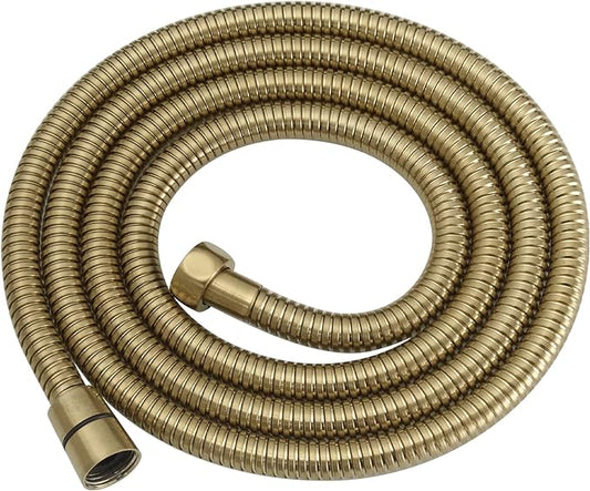 RUMOSE Shower Hose 79 inches Extra Long Stainless Steel Shower Tube Attachment Flexible Handheld Shower Sprayer Hose, Brushed Gold