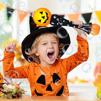 Halloween Bubble Wand for Kids, Pumpkin Bubble Machine Blower Maker Wand with Music  Light,Outdoor Indoor Stuff Toy Gift for 1 2 3 4 5 6 7 8 Year Old Toddler Little Girls Boys