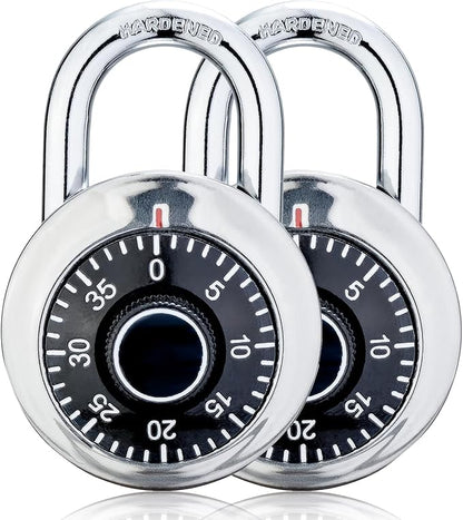 Combination Lock, 2 Packs Keyless Mini Padlock for Gym and School Lockers, Safe Lock with Metal Body and Steel Shackle, Black