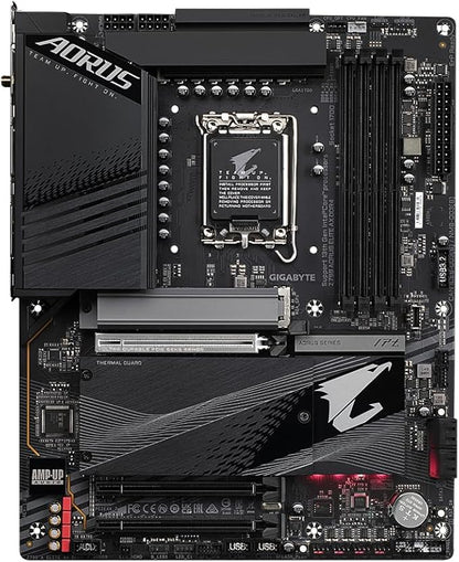 GIGABYTE Z790 AORUS ELITE AX DDR4 Intel LGA 1700 ATX Motherboard, 4x DDR4 128GB, 3x PCI-E x16, 4x M.2, 4x SATA, 5x USB 3.2, 1x USB-C, 4x USB 2.0