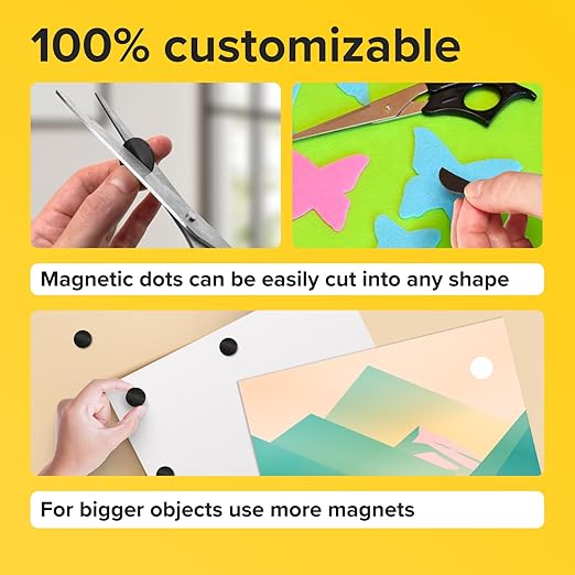 X-bet MAGNET Hyper-Sticky Magnets with Adhesive Backing - (0.8'' x 0.12'', 40 pcs) Strong Magnetic Dots for Whiteboard, Fridge, Crafts - Easy-to-Cut Stickers for Planning and Organization