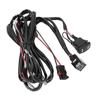DC12V Rear Lights Wiring Harness Kit 180W 16AWG 2 Lead UTV Taillight Wiring Harness with Relay and for Pulse Bus Bar