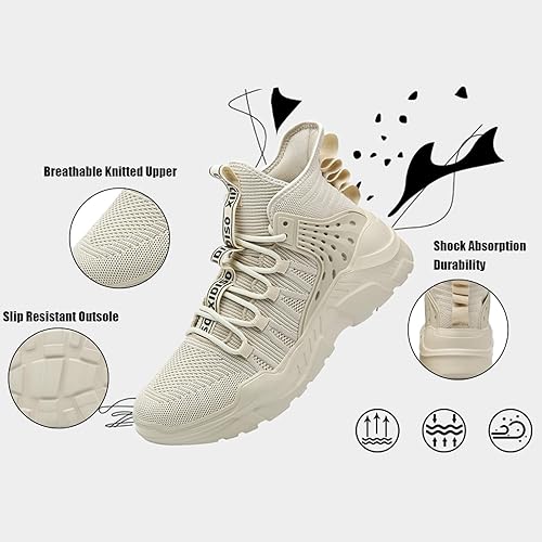SANNAX Mens Fashion Sneaker High-Top Casual Sports Athletic Walking Shoe Running Shoes