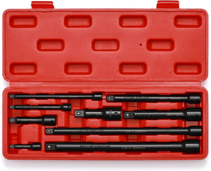 Mayouko 1/4",3/8",1/2" Drive Extension Bar Set, CR-V, 9 Pieces Socket Extension Bars for Narrow and Deep Areas
