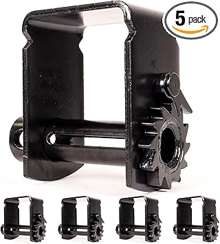 US Cargo Control Storable Sliding Winch for Flatbed Trailer (5-Pack), 4 Inch Winch Holds Up 50 Feet of Webbing, Tie-Down Winch Fits Sliding C Winch Track, 5,500 LBS Working Load Limit