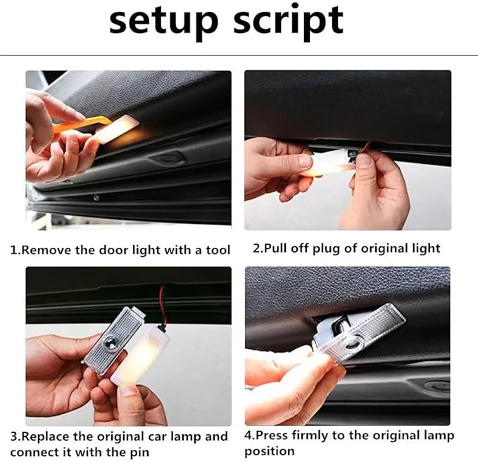 LED Car Door Light Accessories Logo Projector (Black  White) HD Welcome Lights Compatible with BMW 134567MXZGT Series