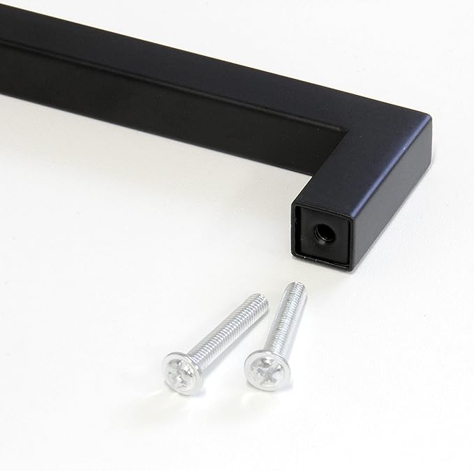 RCH Hardware HD-SS128-96 Hollow Stainless Steel Modern Cabinet Drawer Handle Pull, 3 3/4 Inch, Black (2 Pack)