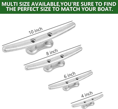 68101214 inch Dock Cleats With Bolts,Hot Dipped Galvanized Cast Iron Boat Cleats,Rope Cleat Boat Dock Cleats for Boat Docks,Decks,Piers for Tying up Boats,Marine Decor(1,2,4,5,6,8,10,12 Pack)