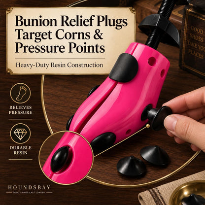 HOUNDSBAY Plastic & Wooden Shoe Stretchers - Adjustable Shoe Widener Expander for Men and Women (Does not include shoe horn)