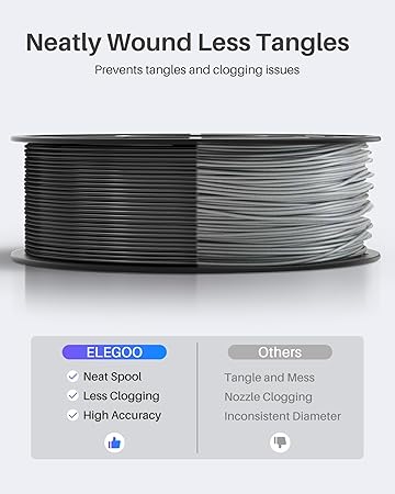 ELEGOO PLA Filament 1.75mm Orange 1KG, 3D Printer Filament Dimensional Accuracy +/- 0.02mm, 1kg Spool(2.2lbs) Fit Most FDM 3D Printers