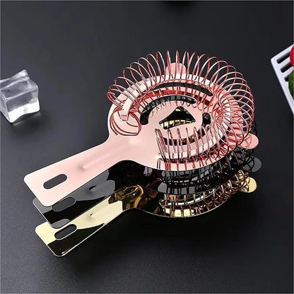 Bar Strainer 10pcs Stainless Steel Cocktail Shaker Bar Ice Strainer Wire Mixed Drink Bartender Professional Tool Bar Accessories for Home Bar  Professional Bar(Rose Gold A)