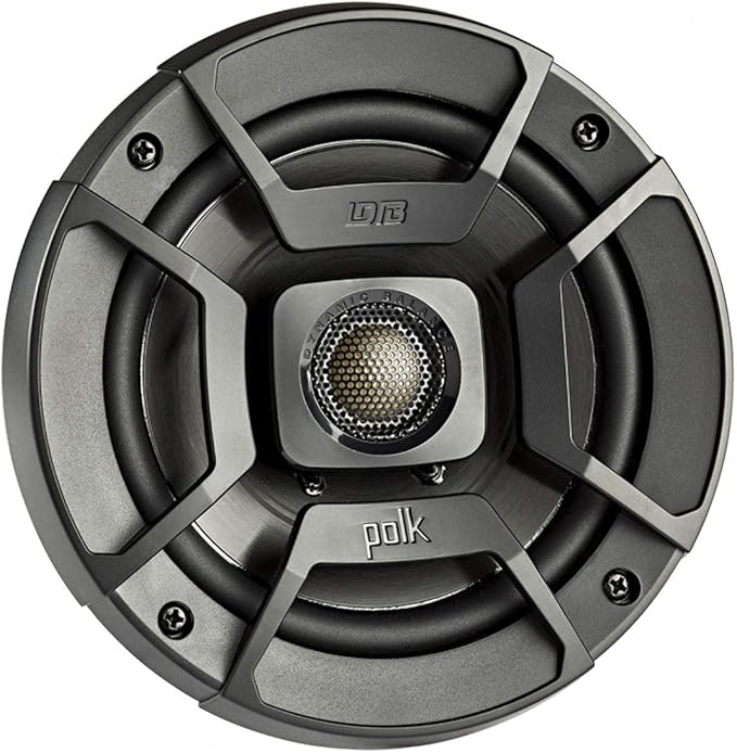 Polk Audio DB522 DB Series 5-14" Coaxial Speaker for Car  Marine, 2-Way Boat  Car Audio Speaker, 55-22kHz Frequency Response, Polypropylene Woofer Cone  34" Silk Dome Tweeter, Easy Installation