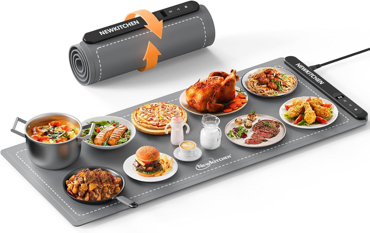 Warming Mat for Food, (XXL 36"x16") Food Warming Mat for Countertop 6 Temp & 6 Hour Settings Upgrade Graphene Fast Full Surface Heating -Versatile Food Warmer for Gatherings, Parties
