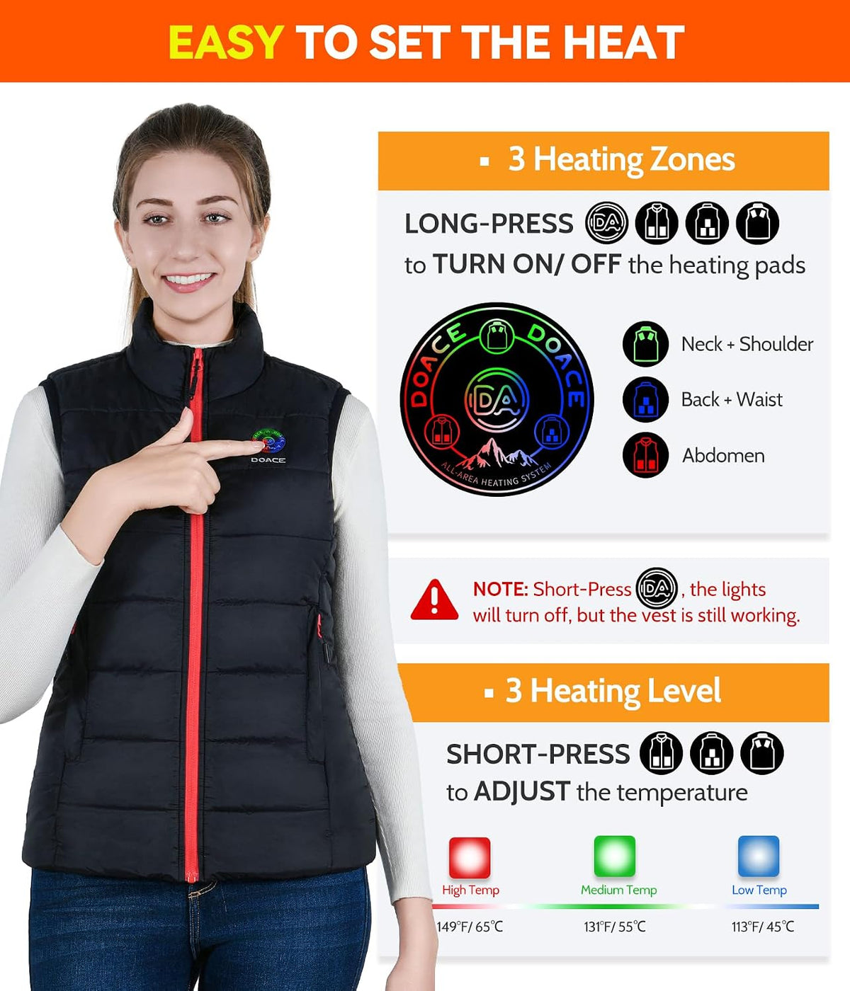 Upgraded Heated Vest for Men and Women, Smart Electric Heating Vest, Lightweight Heated Jacket (Battery Not Included)