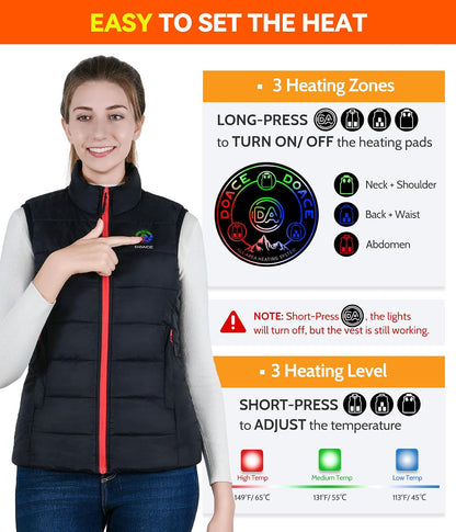 Upgraded Heated Vest for Men and Women, Smart Electric Heating Vest, Lightweight Heated Jacket (Battery Not Included)