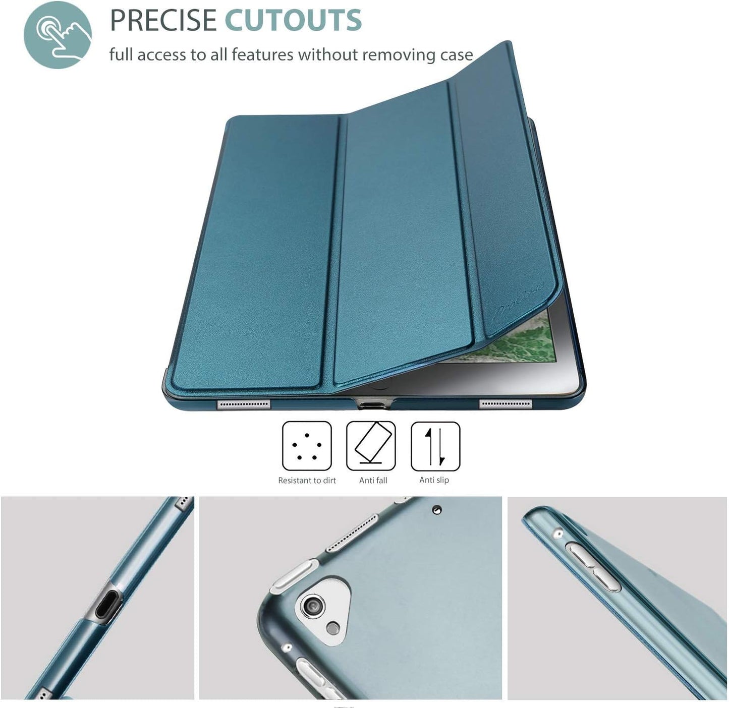 ProCase Smart Case for iPad Pro 12.9 1st and 2nd Generation (2015 and 2017 Model), Stand Cover Support Auto Sleep/Wake -Teal