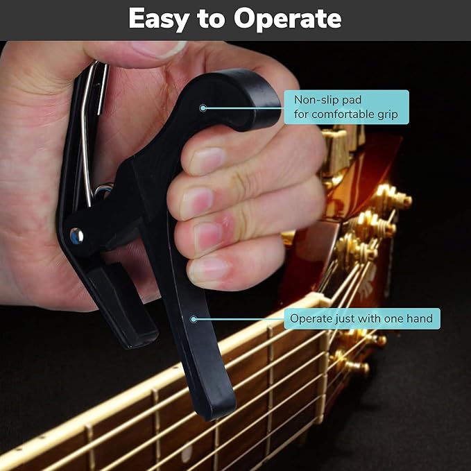 AW Guitar Capo Key for Classical Electric Acoustic Guitar Ukulele 4 to 6 Strings Guitars Aluminum New Black