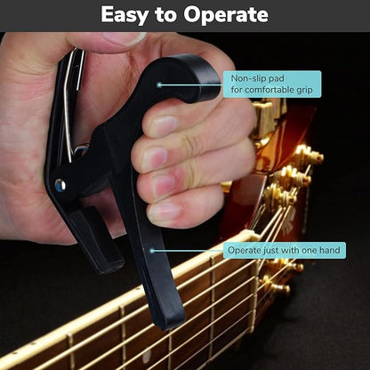 AW Guitar Capo Key for Classical Electric Acoustic Guitar Ukulele 4 to 6 Strings Guitars Aluminum New Black