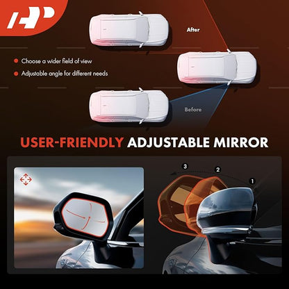 A-Premium Driver Side Power Door Mirror - Compatible with Subaru Forester 2014 2015 2016 2017 2018 - Non-Heated Manual Folding Black Outside Rear View Mirror - Replace 91036SG001