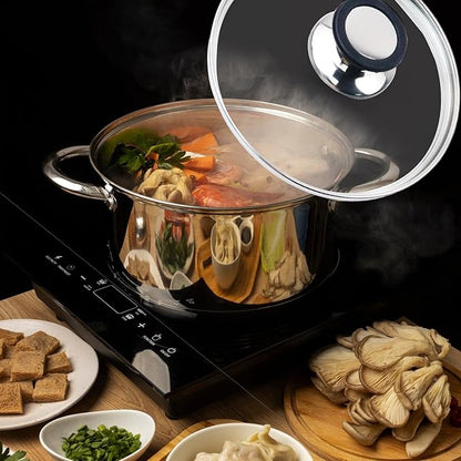 Universal Round Lid for Pans 6.5 Inch Tempered Glass Pot Lid, with Steam Vent Hole and Heat Resistant Handle Easy to Use Replacement Frying Pan Cover Cookware