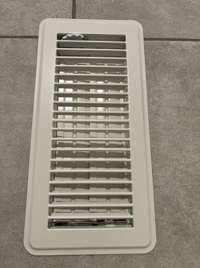Rocky Mountain Goods Floor Register Vent for 4-Inch by 10-Inch Vent Openings (Item Dimensions 11.5 x 5.5") - Easy Adjust Air Supply Lever - Premium Finish - Heavy Duty to Allow Walk on use (White)