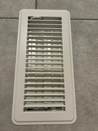 Rocky Mountain Goods Floor Register Vent for 4-Inch by 10-Inch Vent Openings (Item Dimensions 11.5 x 5.5") - Easy Adjust Air Supply Lever - Premium Finish - Heavy Duty to Allow Walk on use (White)