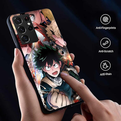 Compatible with Samsung Galaxy S21 Ultra Case, Anime Cool Manga TPU Drop Protection Shock Absorbing Scratch Resistant Phone Case Cover(Cartoon-Comic-My-Hero-Academia-2)