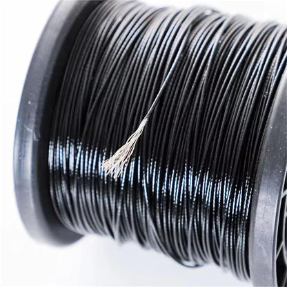 Plastic Coated Steel Wire Black PVC Plastic Coated 304 Stainless Steel Flexible Wire Rope Cable Clothesline(2.0mmX30M)