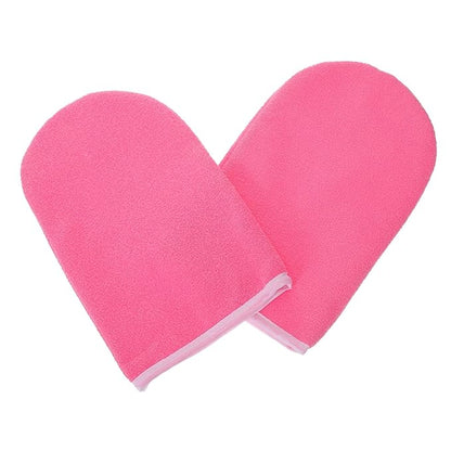 1 Pair Paraffin Wax Gloves Wax Mitts Cloth Mitts Rosy Polyester Hot Wax Hand Covers