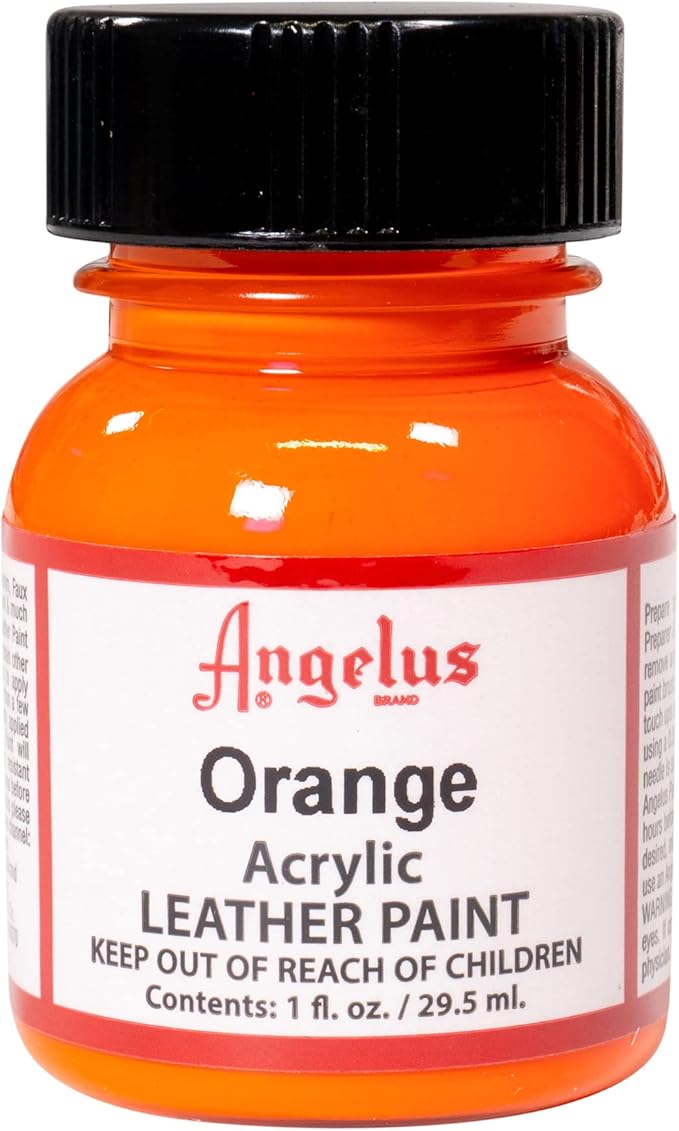 Angelus Acrylic Leather Paint for Shoes, Sneakers, Leather, Canvas, Furniture, and More - 1 fl oz, Orange