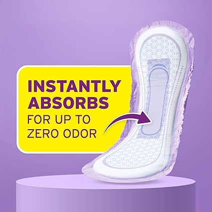 Poise Incontinence  Postpartum Pads for Bladder Leaks, 7 Drop Ultra Absorbency, Long Length, 78 Count, Packaging May Vary