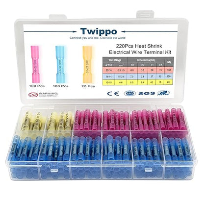 280Pcs Nylon Spade Connector, Male and Female Spade Terminals Kit, Crimp Terminal Connectors, Automotive Electrical Connector, Wire Connectors Kit, Quick Disconnect Connectors (22-10 Gauge)