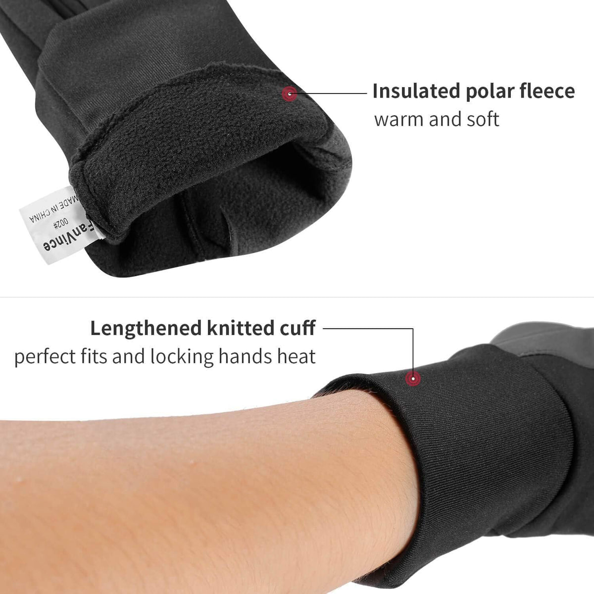 Winter Gloves Touch Screen Water Resistant Windproof Thermal for Running Cycling Driving Hiking for Men Women