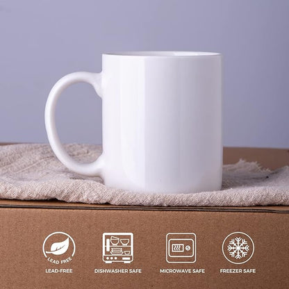 12 OZ Off White Coffee Mugs, Ceramic Coffee Mugs with Large Handle for Man, Woman, Light Weight Coffee Mugs Set of 12 for LatteCappuccinoCocoaMilk, Dishwasher  Microwave Safe
