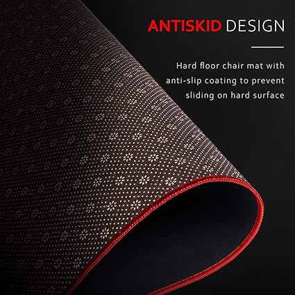 GTRACING Gaming Chair Mat for Hardwood Floor 47 x 39 inch Office Computer Gaming Desk Chair Mat for Hard Floor Red,Small Size