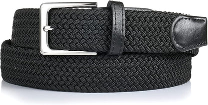 Elastic Braided Belt, 1 38", Woven Stretch Belt for Golf Casual Jeans Shorts Pants