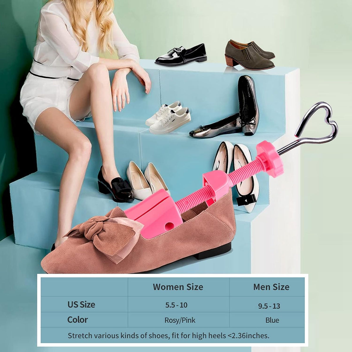 Shoe Stretcher for Women Men Wide Feet 4-Way Adjustable Shoe Expander Widener