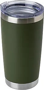 DOMICARE 20oz Stainless Steel Tumbler Bulk with Lid, Double Wall Vacuum Insulated Travel Mug, Powder Coated Coffee Cup, Army Green, 1 Pack