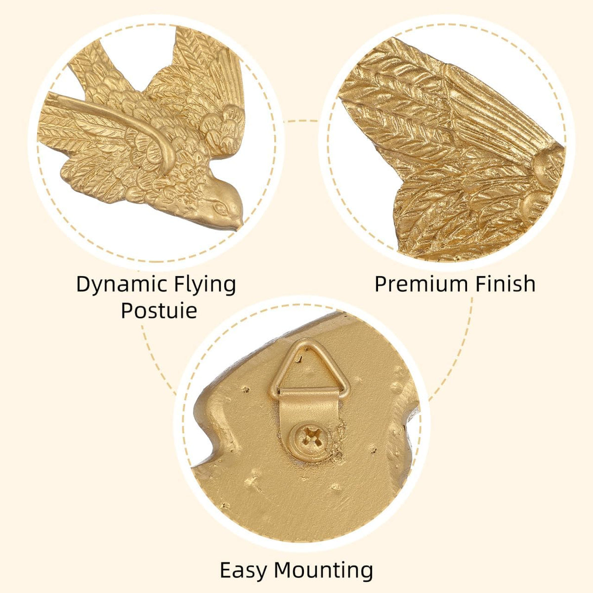 DOITOOL Flying Swallow Wall Hanging 3D Bird Wall Art Decor Sculpture for Bedroom Living Room Garden Home Accent Ornament 4.72X3.54X0.59In