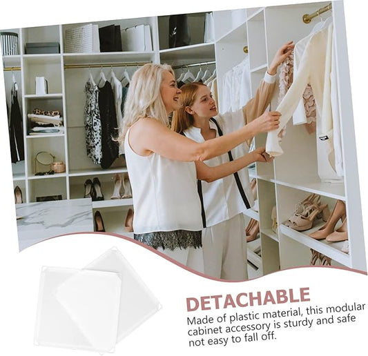 ABOOFAN 2 Pcs Portable Clothes Closet Plastic White Modular Wardrobe Accessories Heavy Duty Shelving Wardrobe Plastic Parts