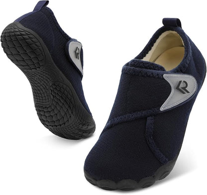 relxfeet Men's Diabetic Slippers Wide Width Adjustable Fit | Soft Upper, Cozy Lining, Removable Insole, Non-Slip Rubber Sole, Indoor Outdoor House Shoes for Neuropathy and Swollen Feet