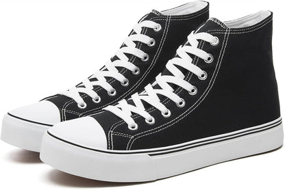 MenТs High Top Canvas Sneakers Fashion Lace up Walking Shoes Casual Classic