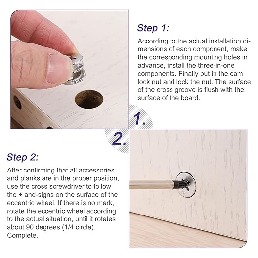 uxcell Cam Lock Nut for Furniture, 10pcs 15x9.5mm Joint Connector Locking Nuts Furniture Connecting Cam Fittings
