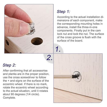uxcell Cam Lock Nut for Furniture, 10pcs 15x9.5mm Joint Connector Locking Nuts Furniture Connecting Cam Fittings
