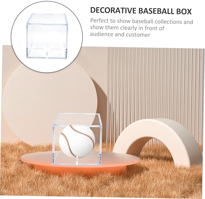 Baseball Display Case Acrylic Box for Baseball Balls Desktop Accessory