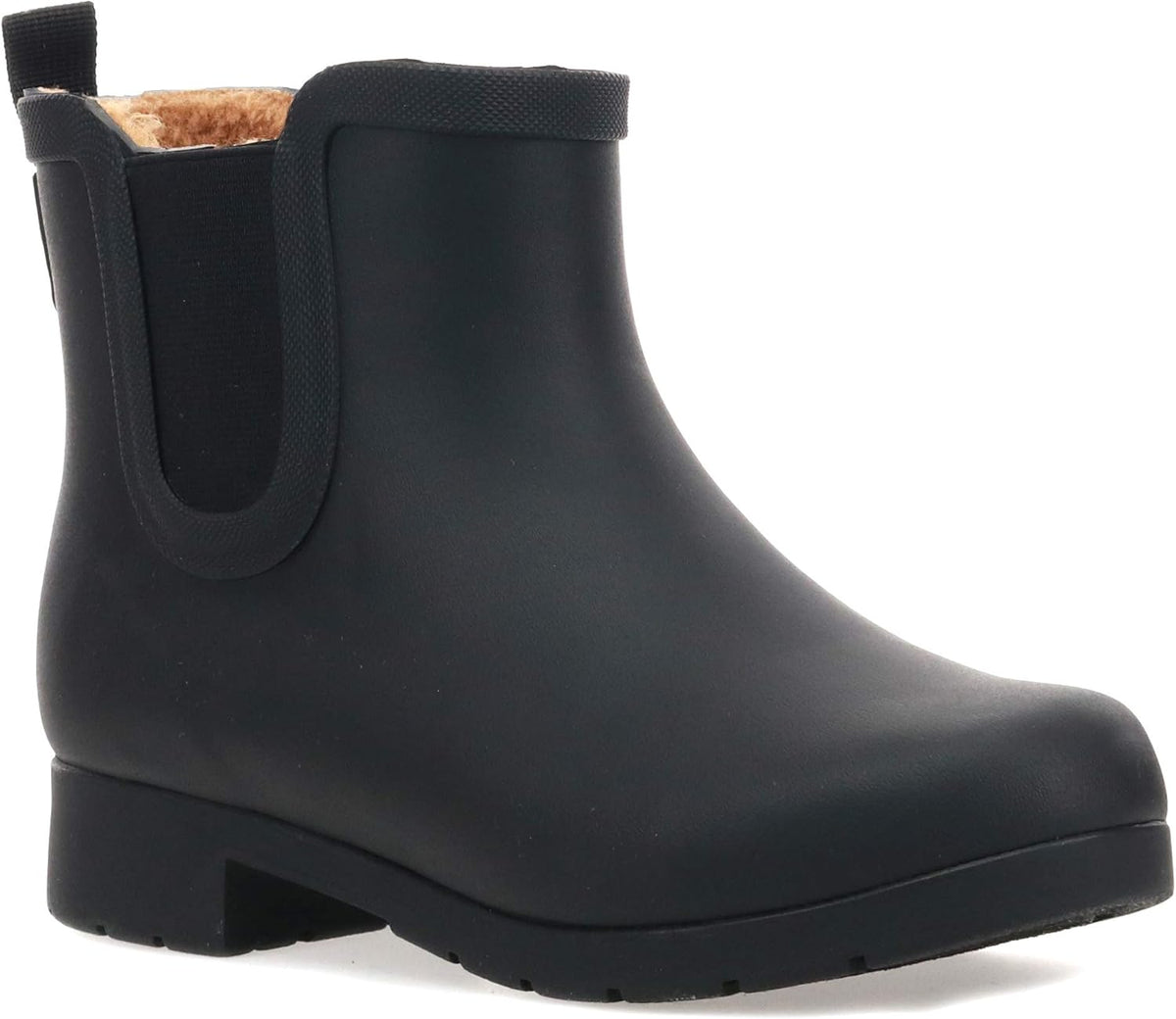Women’s Waterproof Chelsea Bootie – Plush Lined, Slip-On Rain Ankle Boots