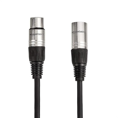Amazon Basics 2-Pack XLR Microphone Cable for Speaker or PA System, All Copper Conductors, 6MM PVC Jacket, 10 Foot (Black)