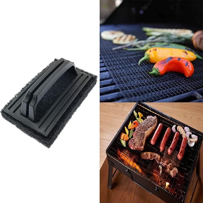 ZYAMY Grill Cleaning Brush Resuable Griddle Cleaning Pad with Handle for Gas Grills, Cast Iron Cookware, Grate, Stovetop Griddle Cleaning Accessories