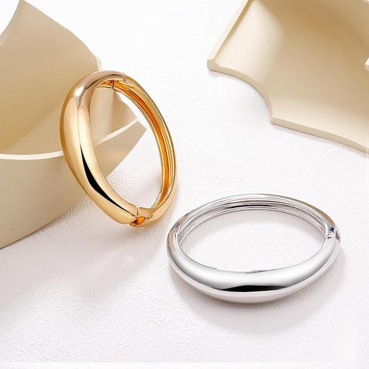 Elegance 11 designs Gold Cuff Bangle Bracelets For Women Trendy Hinged Cuff Open Wide Chunky Gold Bracelet Minimalist Bangle Jewelry Gift